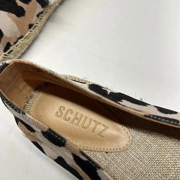 Schutz Ohanna Cheetah Espadrille Flats Slip On Shoes Animal Print Size 6.5 - Picture 7 of 12